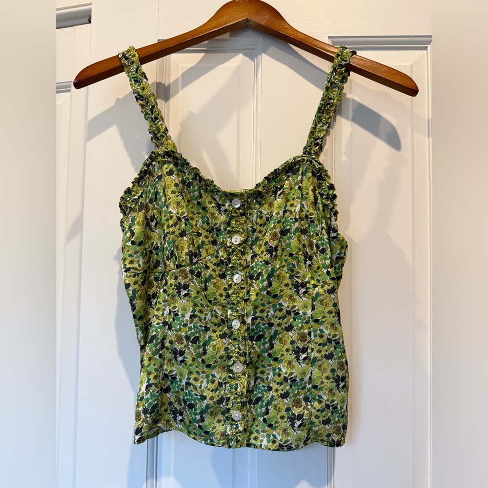 Favorite Daughter Floral Green Sleeveless Top